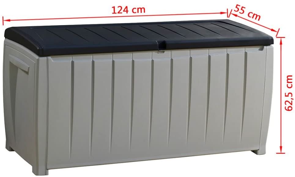 340L Keter Novel Garden Storage Chest Deck Box Large Capacity Handles