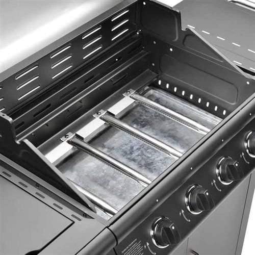Gas BBQ Grill 5 Burner (4 Main + 1 Side Burner), Outdoor Barbecue with Steel Warming Rack, Temperature Gauge, for Garden & Outdoor Cooking