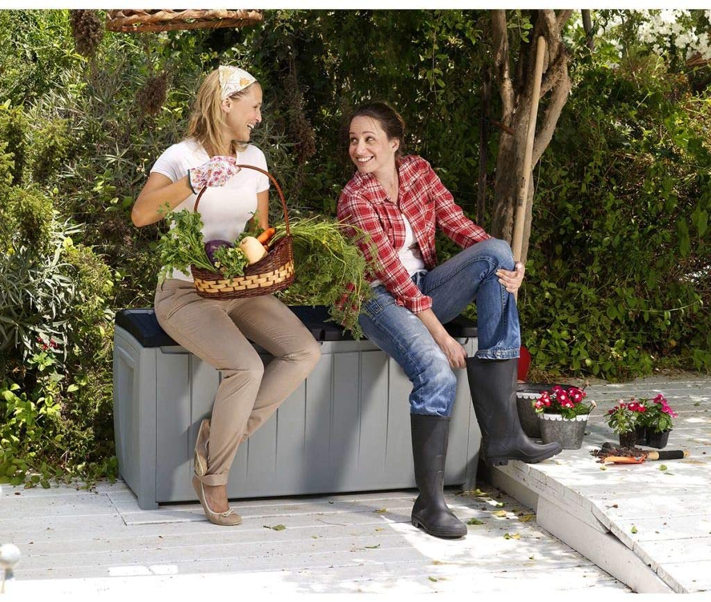 340L Keter Novel Garden Storage Chest Deck Box Large Capacity Handles