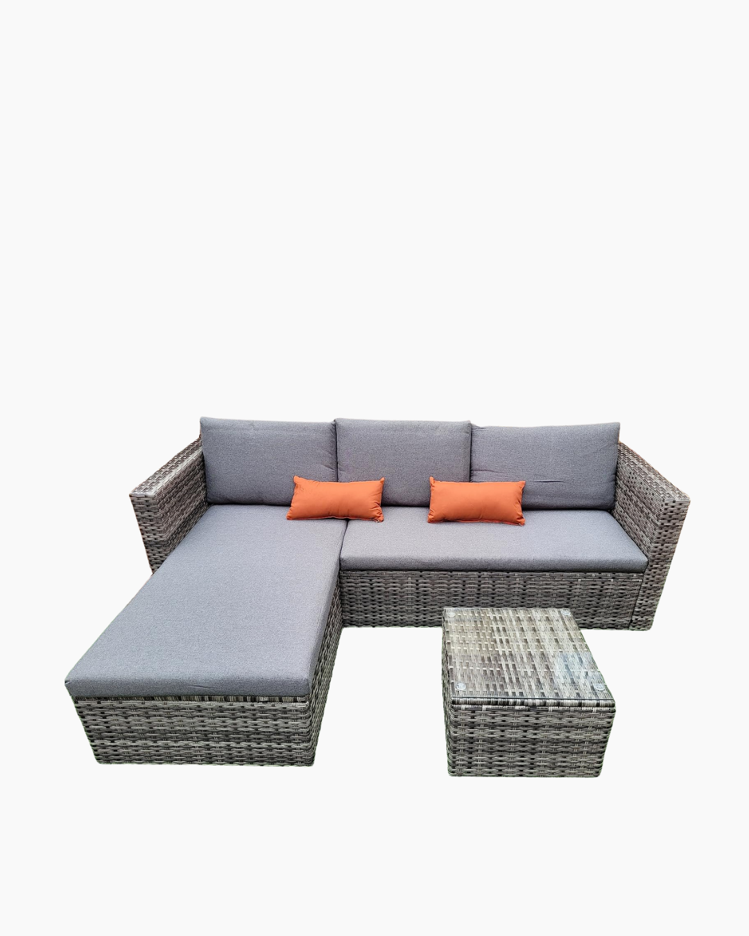 Grey Rattan Malibu 3 Seat Garden Furniture Set
