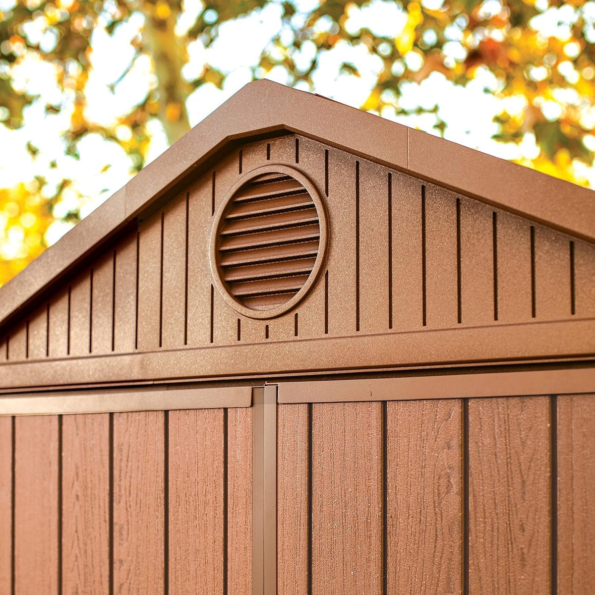 Darwin Outdoor Apex Double Door Garden Storage Shed 6 X 4Ft Brown Wood Look and Feel