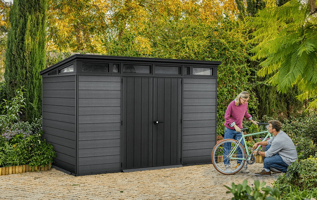 Keter Cortina 11x7 ft Resin Storage Shed, Graphite